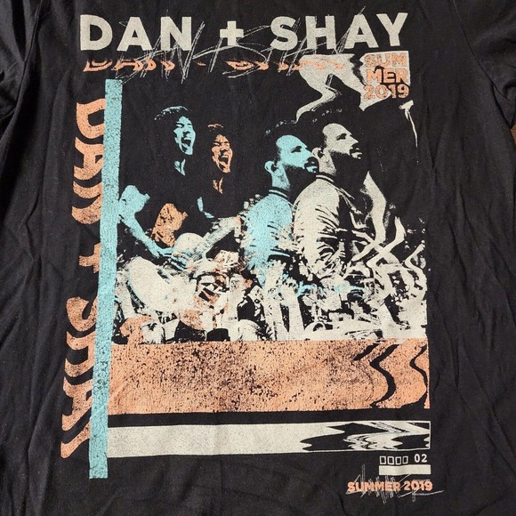 Dan + Shay Country Pop 2019 Summer Tour Black Graphic T-Shirt Size S - Picture 2 of 5